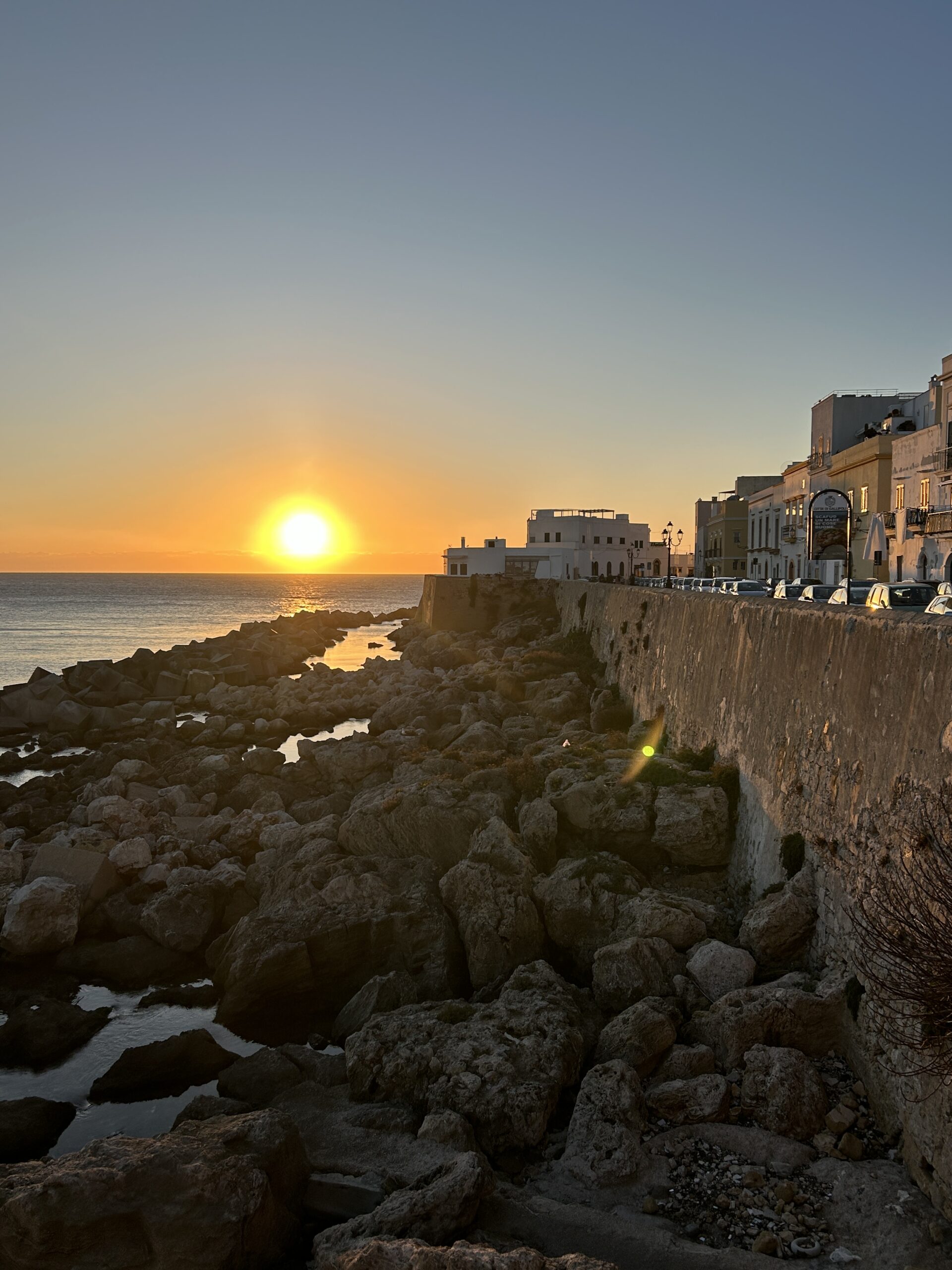 Gallipolli Italy sunset along the ocean 