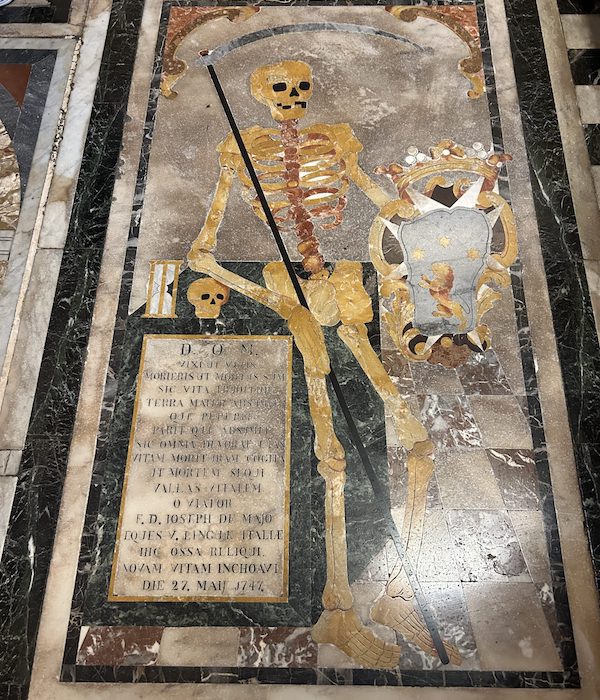 The marbled tombstones of St. John's Co-Cathedral