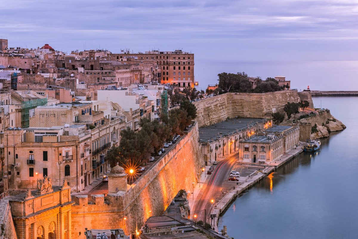 Sunset at UNESCO WORLD HERITAGE SITE Valletta, Malta
