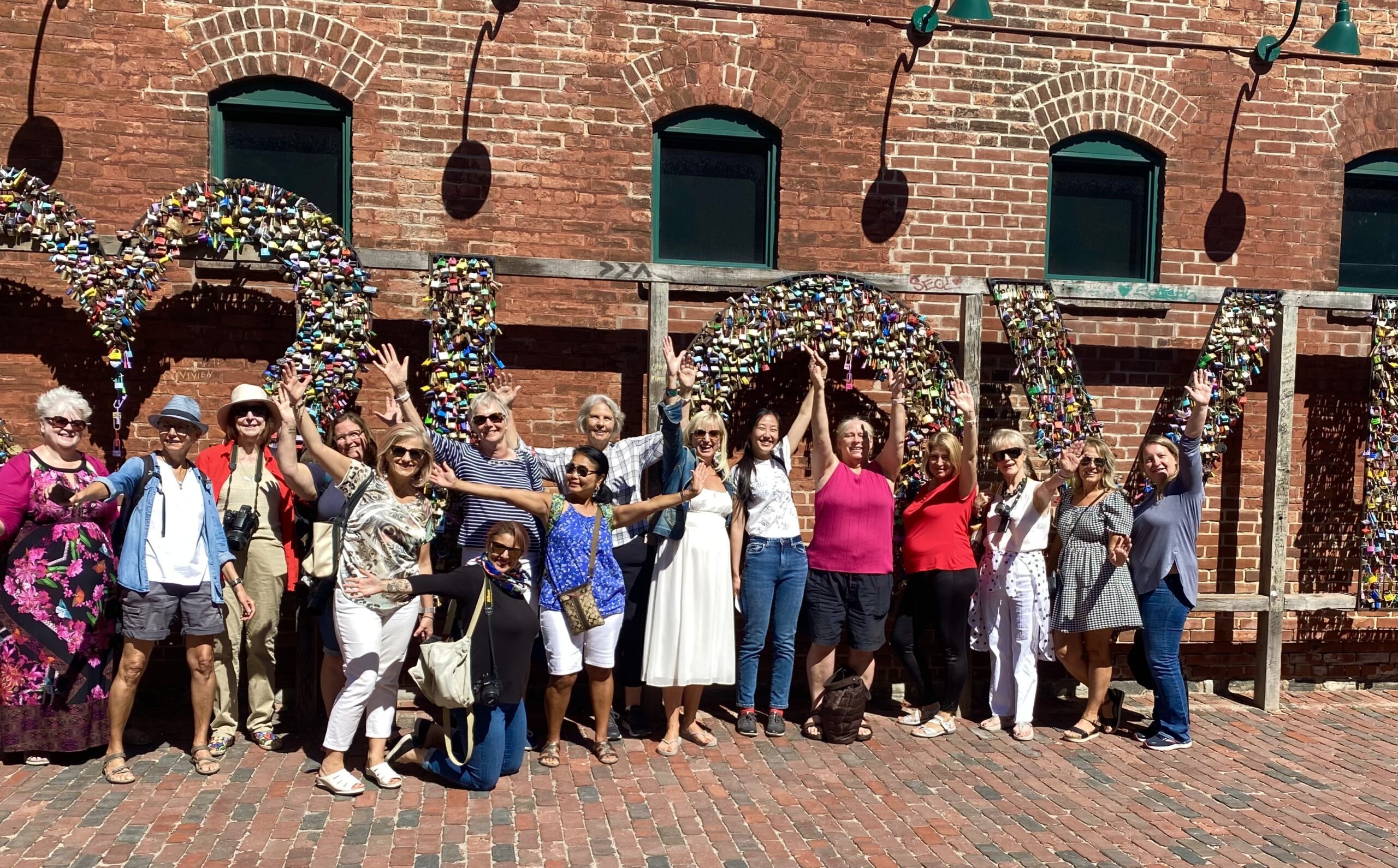 women together in Distillery District Toronto Ontario Canada 