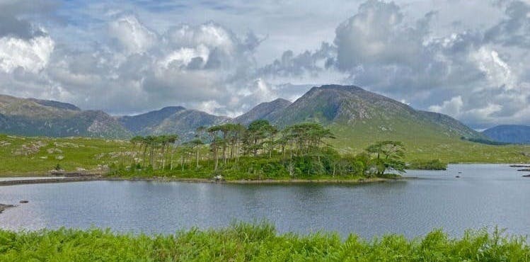 Ireland landscapes with hills and lakes