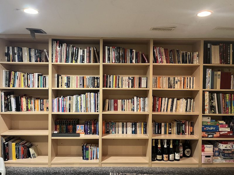 Erica's bookshelf after being decluttered and organized.