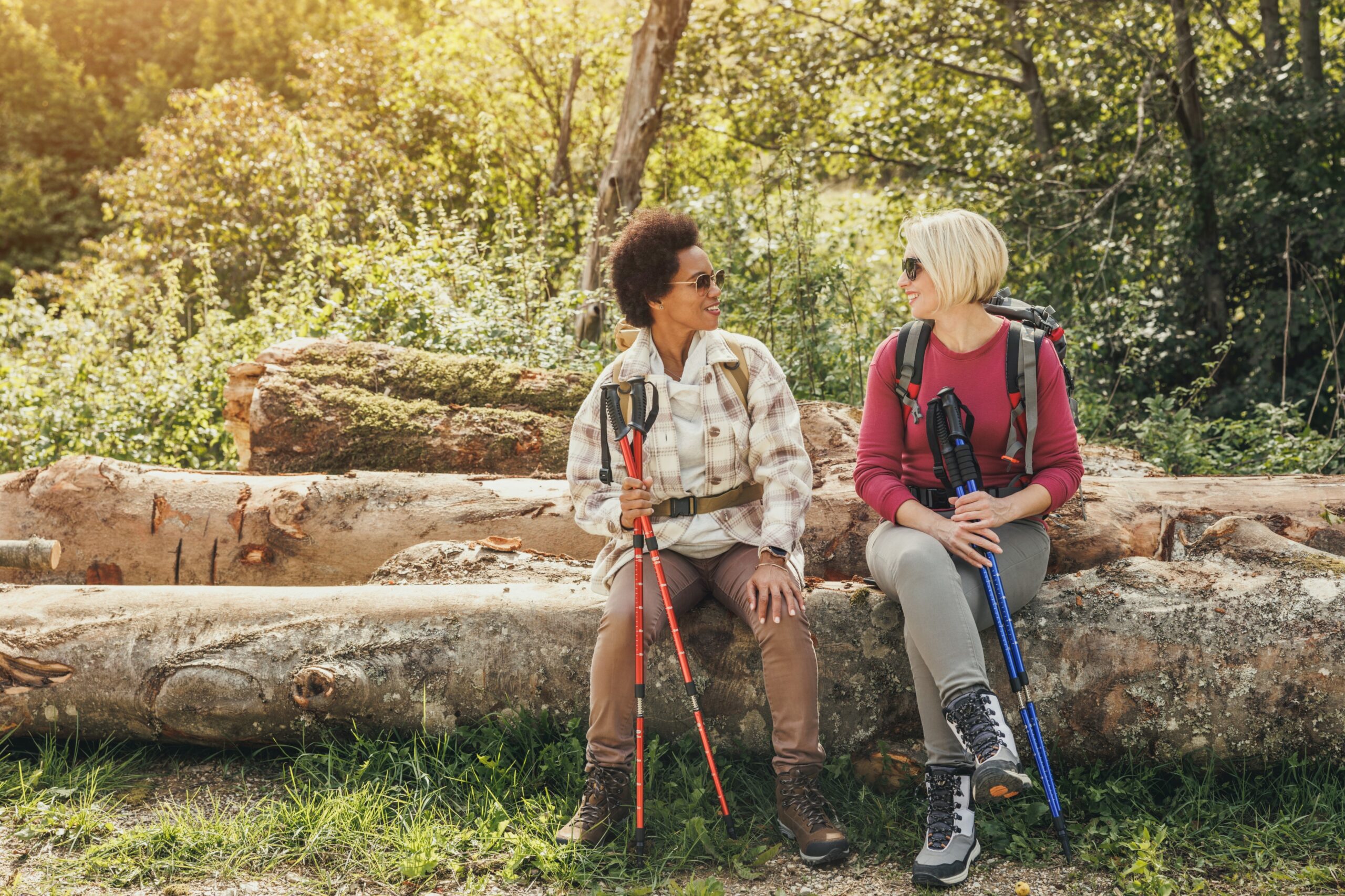 two women hiking lesbian travel