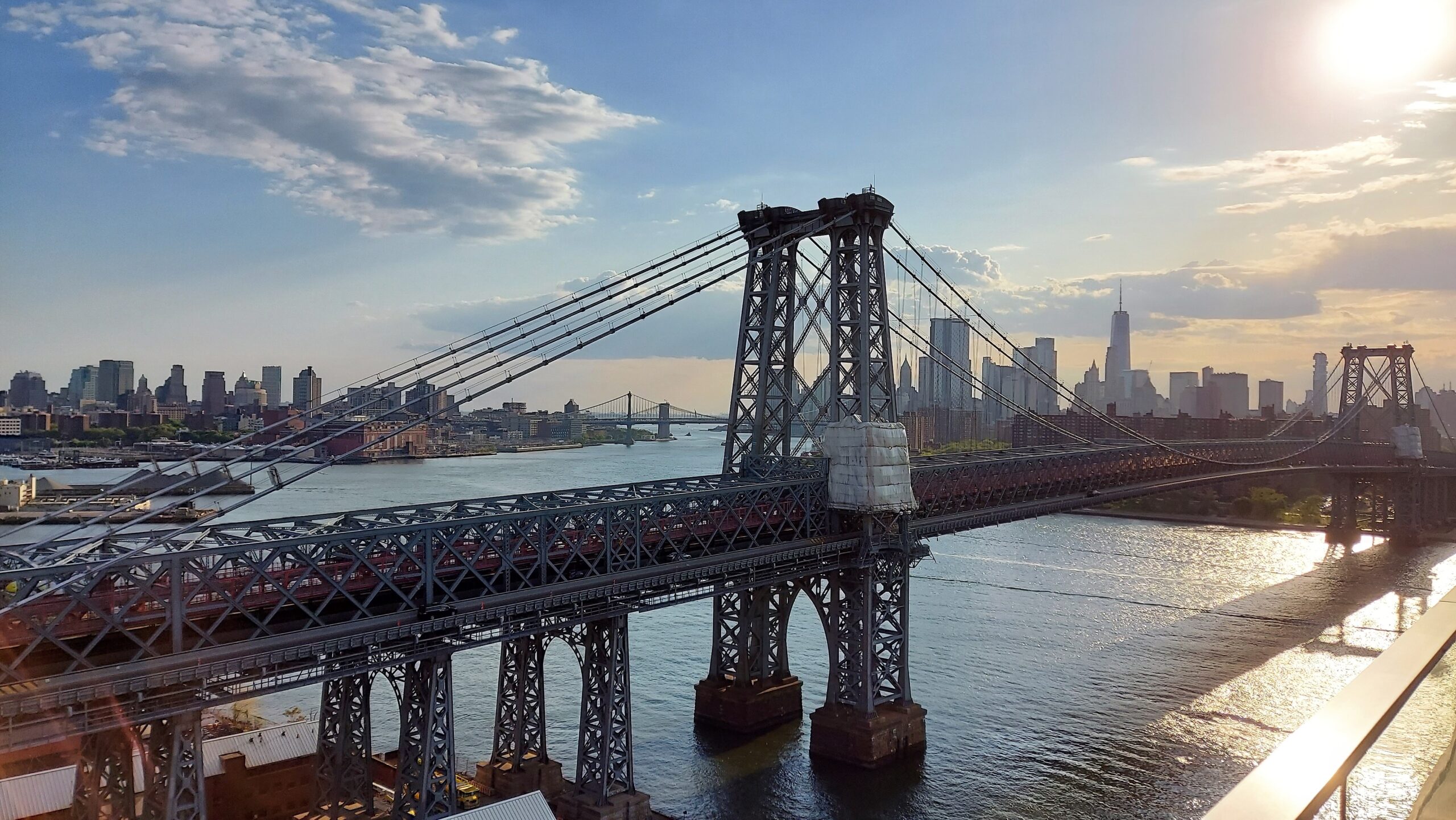 brooklyn bridge on a sunny day new york city