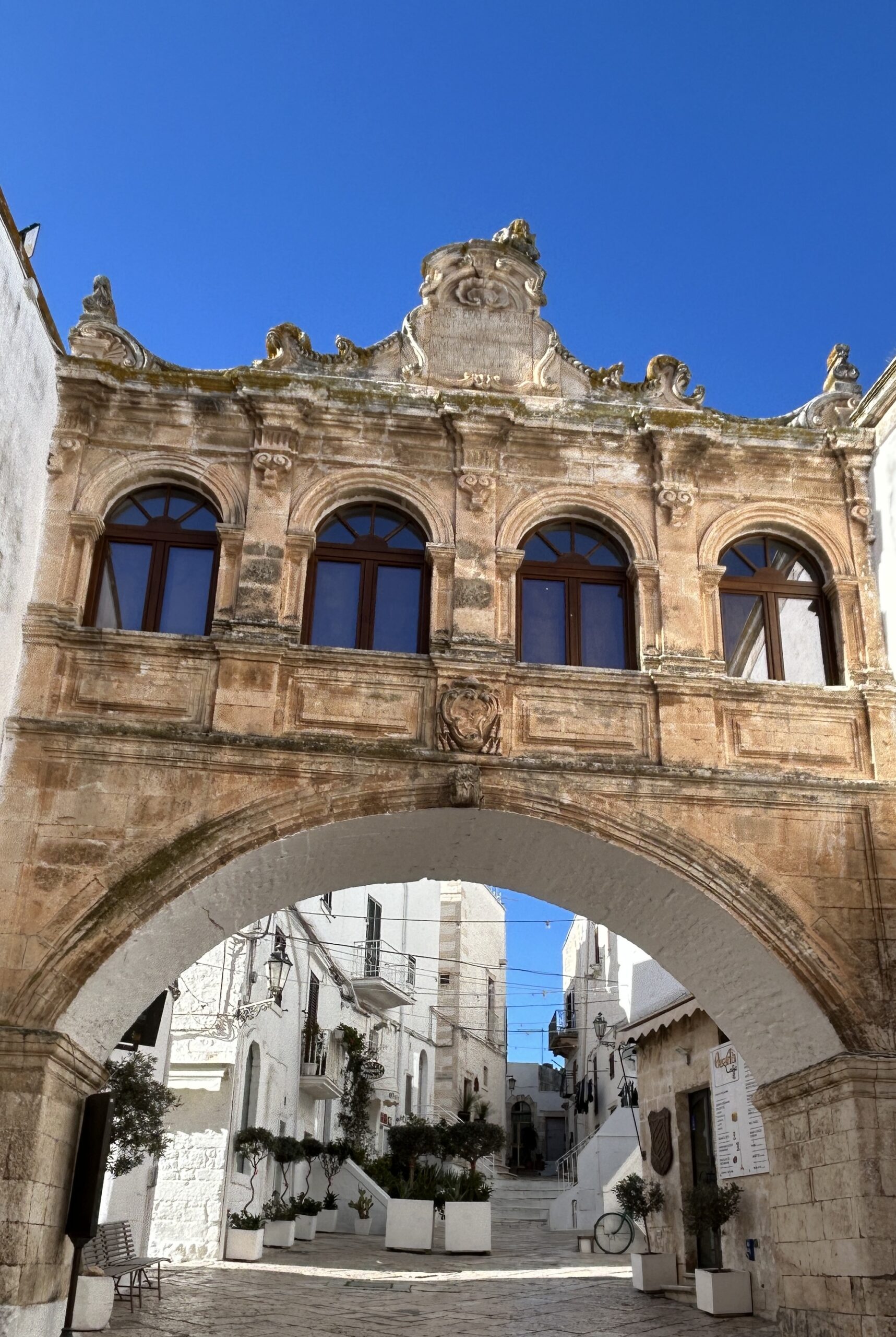 stone bridge in Ostuni the white city puglia italy