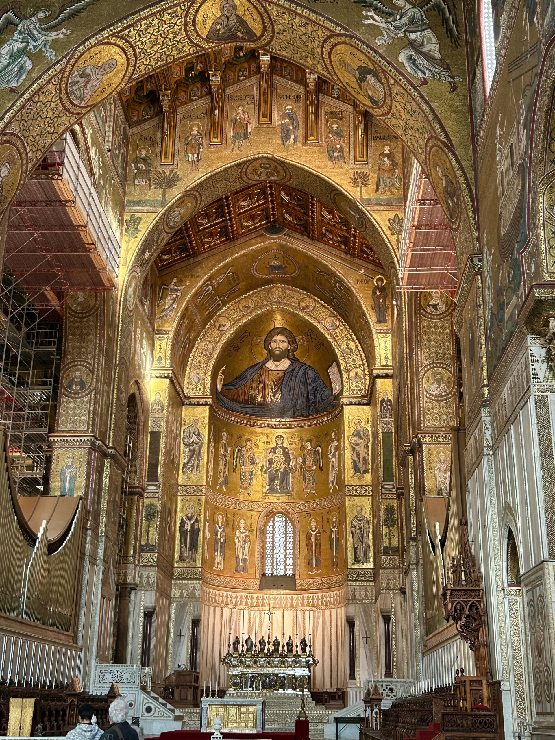 gold ceiling of monreal cathedral palermo sicily