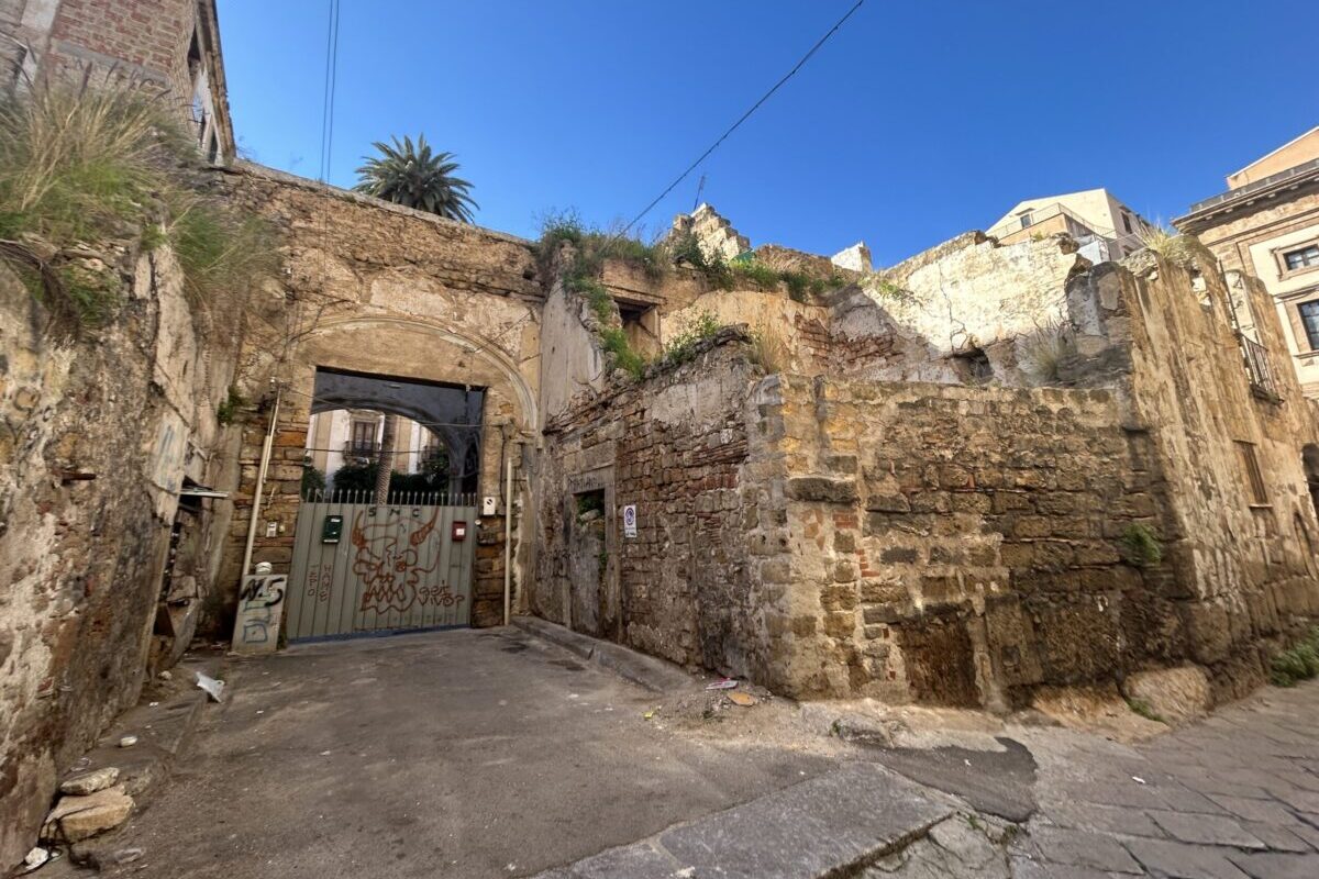 buildings damaged by the war in Palermo Sicily