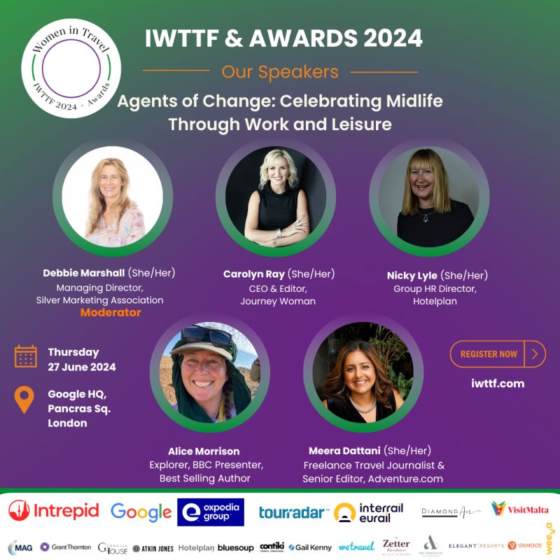 speaker's tile showing five women at IWTTF 