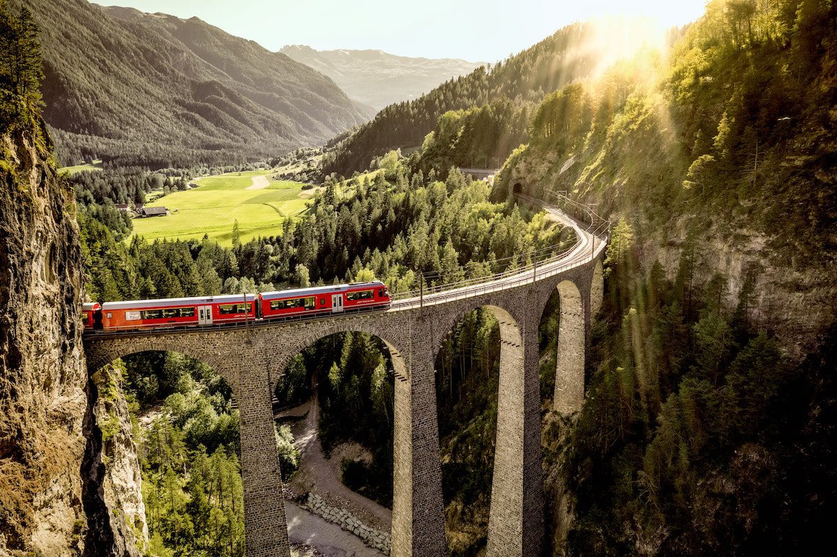 Filisur Landwasser Viaduct, one of the iconic sights to see if you travel Switzerland by train