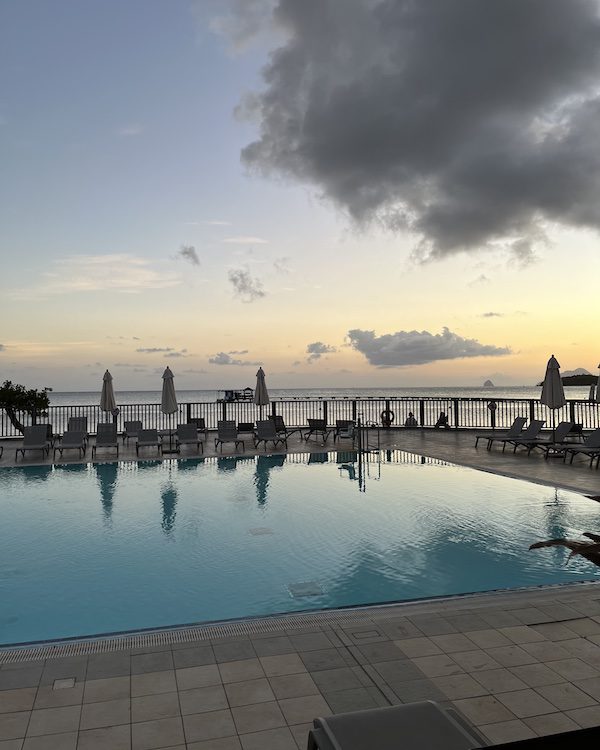 Club Med Martinique pool at sunset
