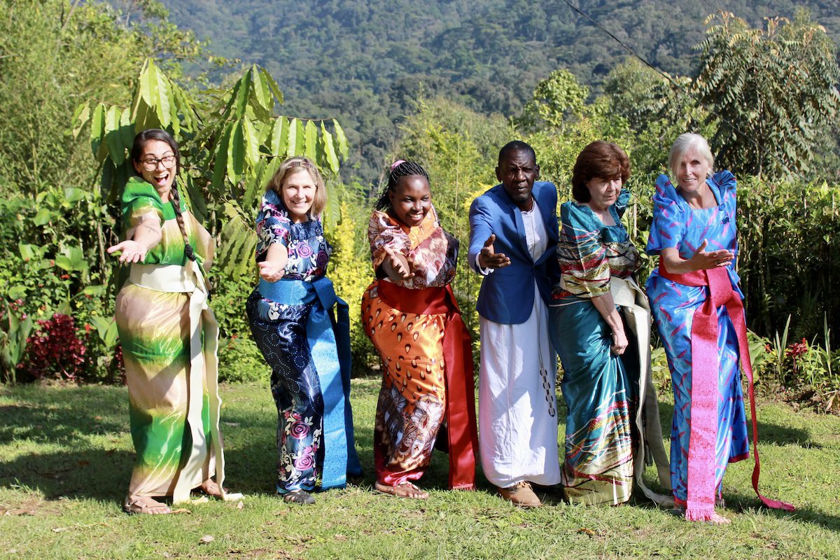 Irene Nalwoga and a group of women on a tour with Women Tour Uganda