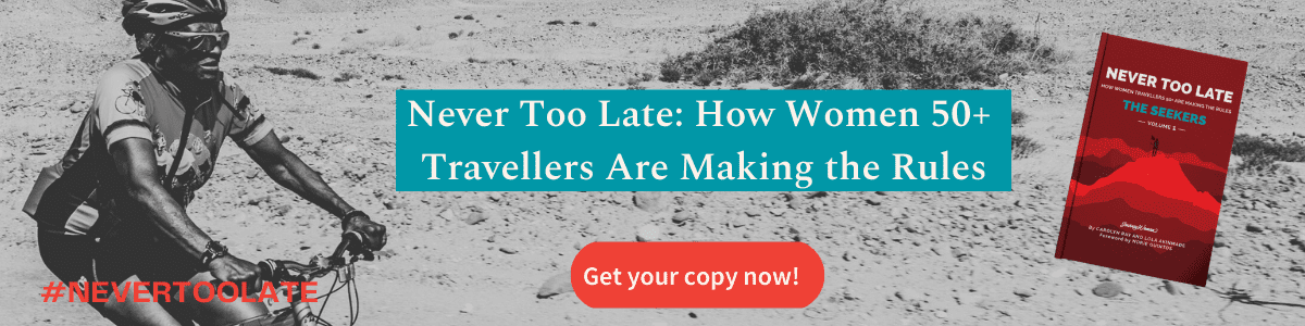 black and white banner for never too late journeywoman book