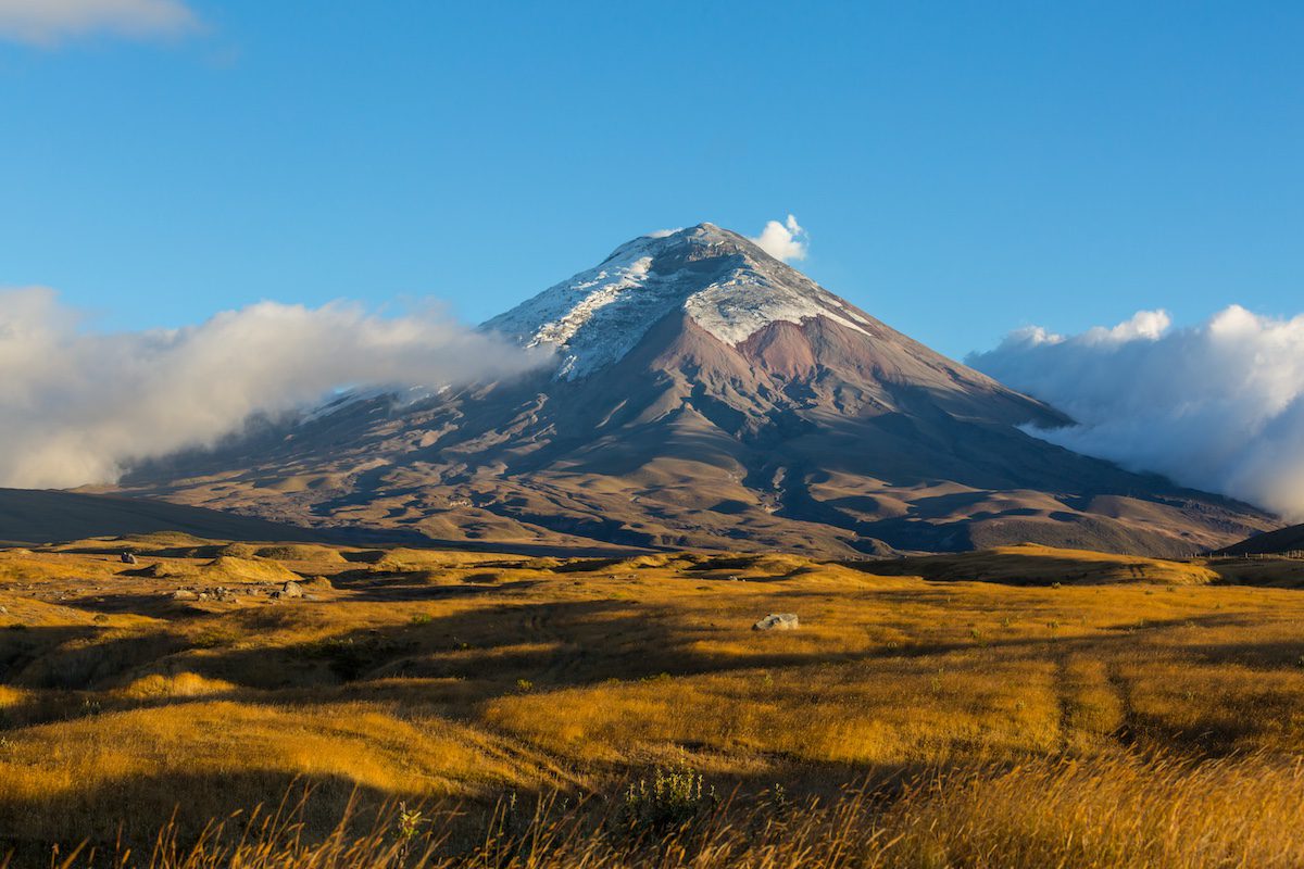 Beautiful Cotopaxi volcano in Ecuador, South America.
