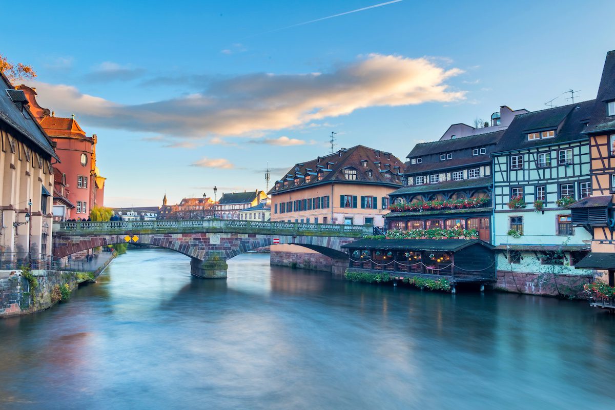 Strasbourg Alsace France. Traditional half timbered houses of Petite France.