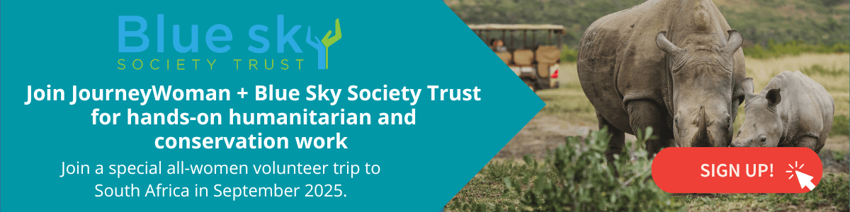 blue sky volunteer trip banner 