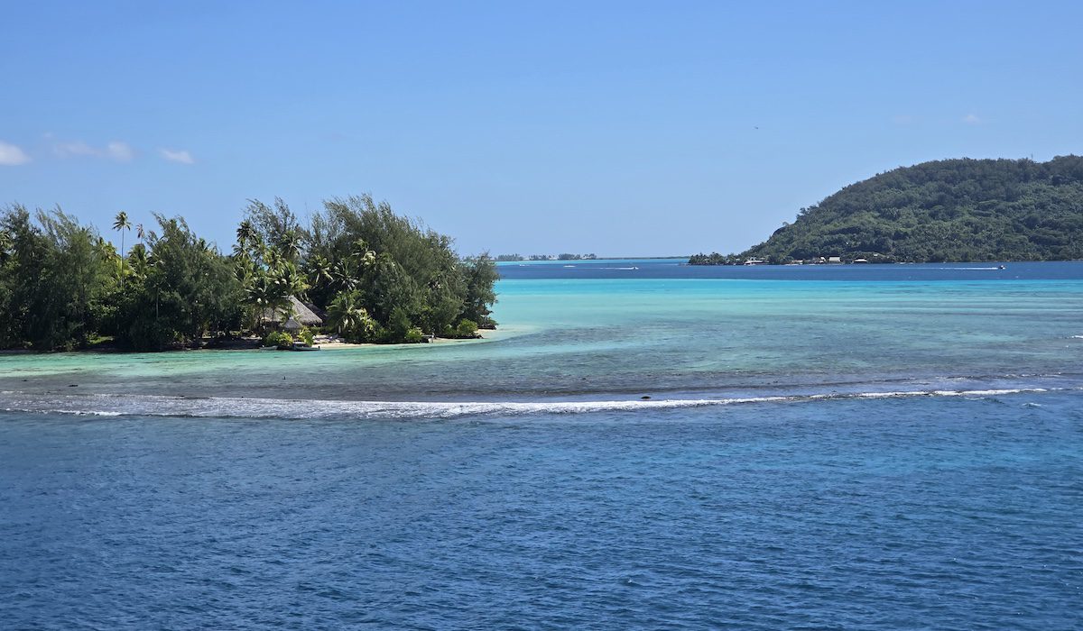 Different shades of blue Bora Bora water French Polynesia for older women