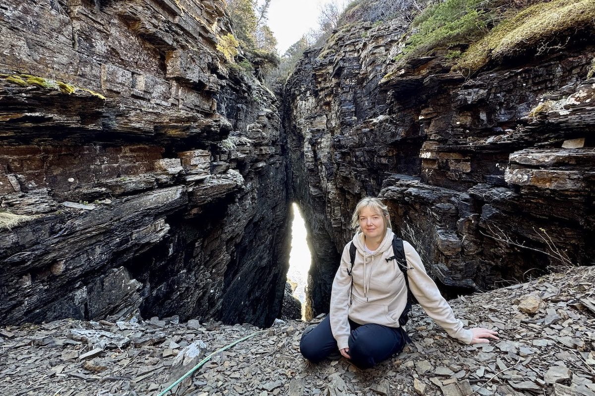 Toni Kearney on the Glass Hole Trail, Newfoundland