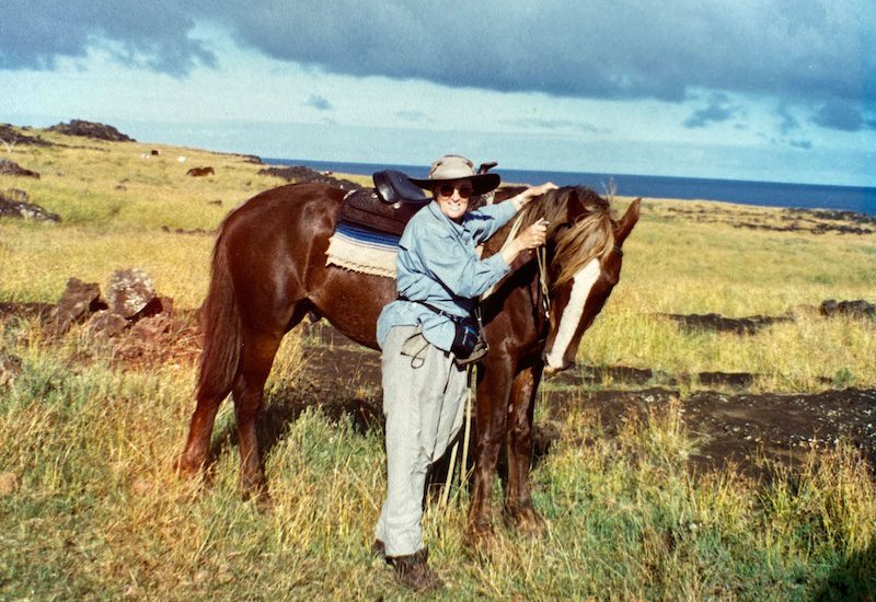 Joyce and horse Easter Island