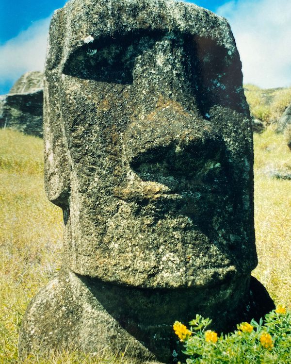One Moai head on Easter Island