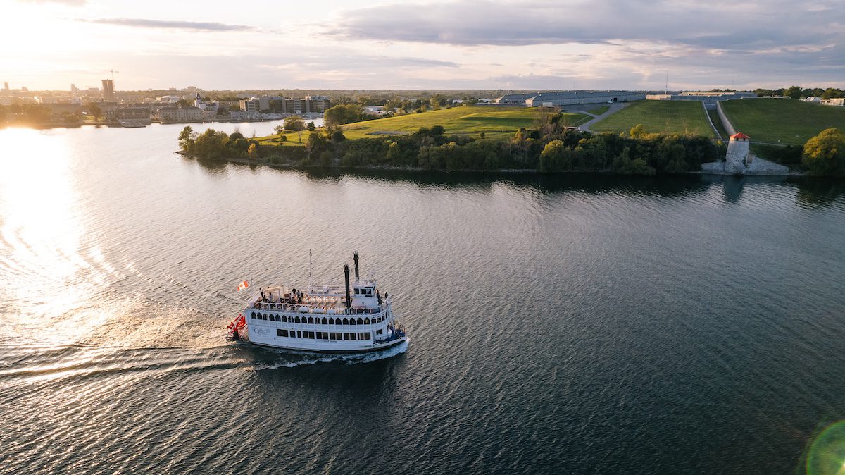 The Island Queen boat sailing through thousand islands Kingston, Ontario