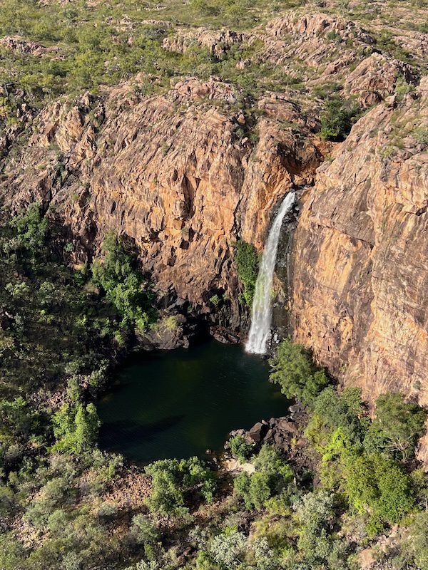 Waterfall as seen from helicopter tour in NItmiluk NP
