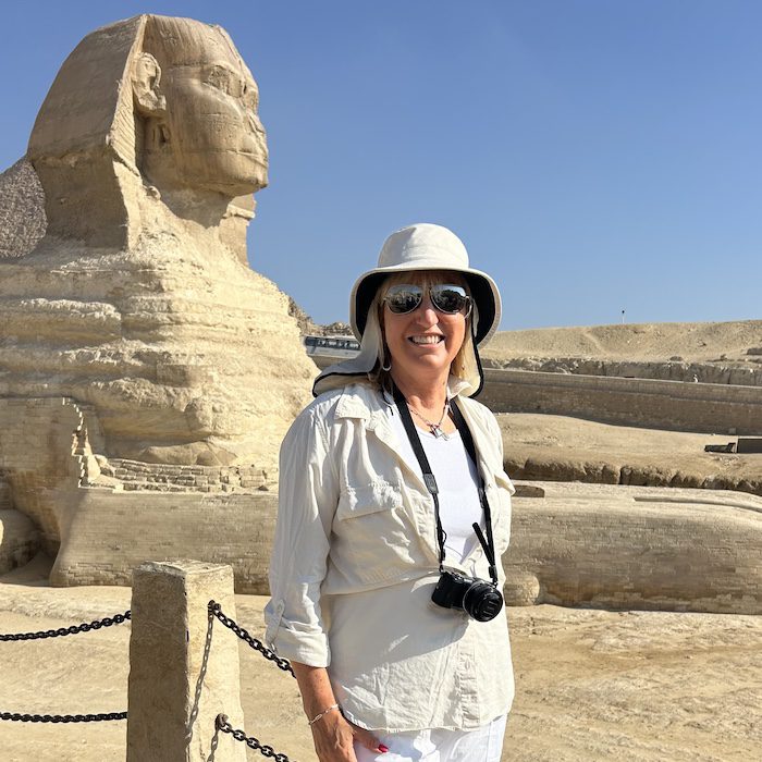 Carolyn Ray wearing a Tilley Hat in Egypt