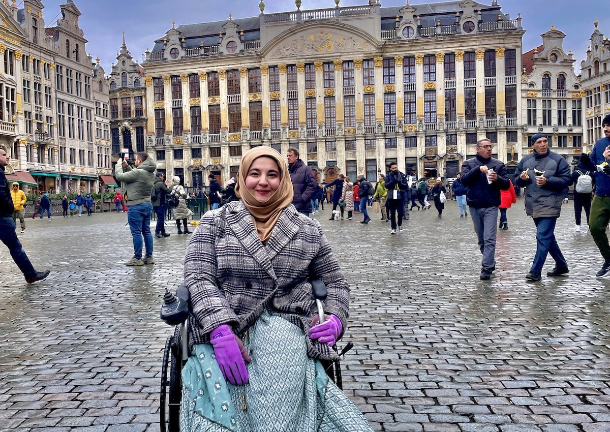 Tanzila Khan explores Brussels in a wheelchair