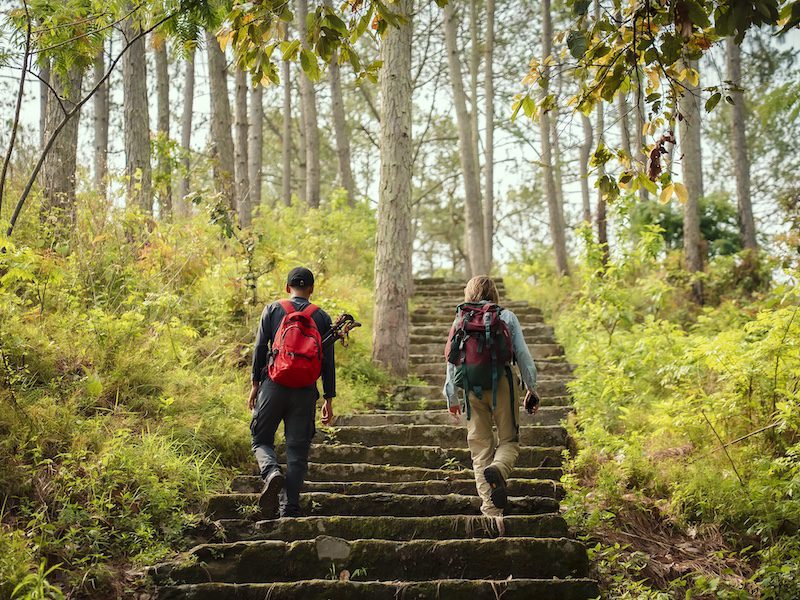 Hike with Nabin Rai (left) in Nepal