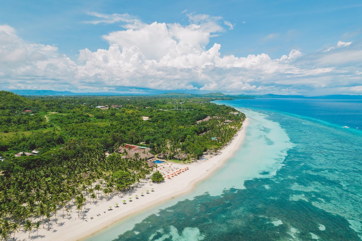 Aerial view of tropical beach on Bohol Island, Philippines