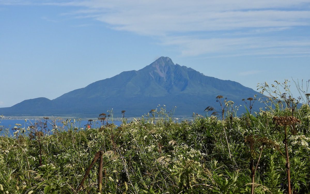 Mt. Rishiri is seen from Rebun Island