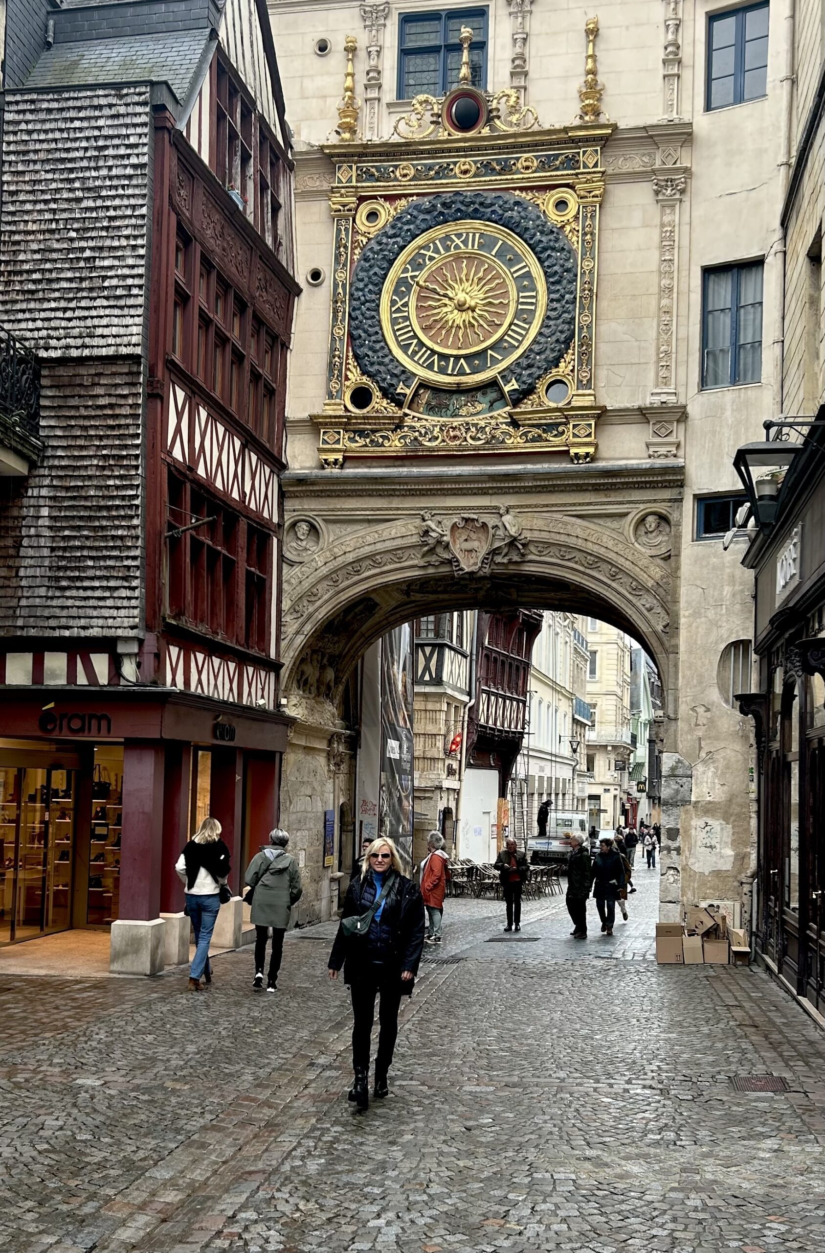 rouen street astronomical clock france