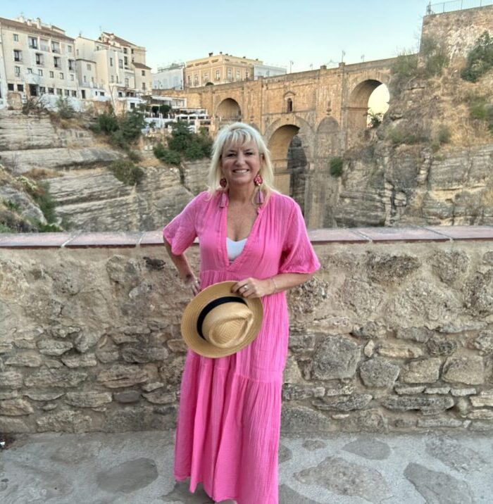 ronda woman at sunrise spain